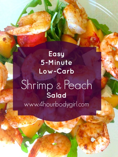 Easy, 5 Minute, Low-Carb Shrimp & Peach Salad